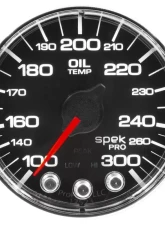 AutoMeter GAUGE; OIL TEMP; 2 1/16in.; 300deg.F; STEPPER MOTOR W/PEAK/WARN; BLK/CHRM; SPEK-                                     - P322318 - Image 2