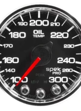 AutoMeter GAUGE; OIL TEMP; 2 1/16in.; 300deg.F; STEPPER MOTOR W/PEAK/WARN; BLK/CHRM; SPEK-                                     - P32231 - Image 2