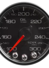 AutoMeter GAUGE; OIL TEMP; 2 1/16in.; 300deg.F; STEPPER MOTOR W/PEAK/WARN; BLK/BLK; SPEK-P                                     - P32232 - Image 3