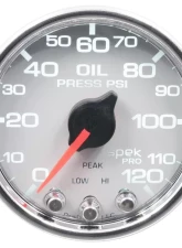 AutoMeter GAUGE; OIL PRESS; 2 1/16in.; 120PSI; STEPPER MOTOR W/PEAK/WARN; WHT/CHRM; SPEK                                     - P32511 - Image 2