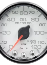 AutoMeter GAUGE; OIL PRESS; 2 1/16in.; 120PSI; STEPPER MOTOR W/PEAK/WARN; WHT/BLK; SPEK                                     - P32512 - Image 3
