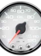 AutoMeter GAUGE; OIL PRESS; 2 1/16in.; 120PSI; STEPPER MOTOR W/PEAK/WARN; WHT/BLK; SPEK                                     - P32512 - Image 2