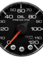 AutoMeter GAUGE; OIL PRESS; 2 1/16in.; 120PSI; STEPPER MOTOR W/PEAK/WARN; BLK/CHRM; SPEK                                     - P325318 - Image 3