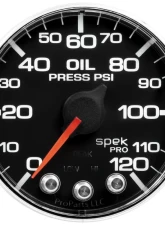 AutoMeter GAUGE; OIL PRESS; 2 1/16in.; 120PSI; STEPPER MOTOR W/PEAK/WARN; BLK/CHRM; SPEK                                     - P325318 - Image 2