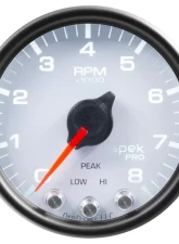 AutoMeter GAUGE; TACH; 2 1/16in.; 8K RPM; W/SHIFT LIGHT/PEAK MEM; WHT/BLK; SPEK-PRO                                     - P33412 - Image 2