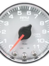 AutoMeter GAUGE; TACH; 2 1/16in.; 11K RPM; W/SHIFT LIGHT/PEAK MEM; WHT/CHRM; SPEK-PRO                                     - P33611 - Image 2