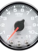 AutoMeter GAUGE; TACH; 2 1/16in.; 11K RPM; W/SHIFT LIGHT/PEAK MEM; WHT/BLK; SPEK-PRO                                     - P33612 - Image 2