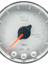 AutoMeter GAUGE; TACH; 2 1/16in.; 11K RPM; W/SHIFT LIGHT/PEAK MEM; SLVR/CHRM; SPEK-PRO                                     - P33621 - Image 3
