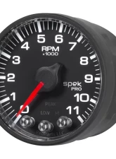 AutoMeter GAUGE; TACH; 2 1/16in.; 11K RPM; W/SHIFT LIGHT/PEAK MEM; BLK/BLK; SPEK-PRO                                     - P336328 - Image 3