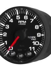 AutoMeter GAUGE; TACH; 2 1/16in.; 11K RPM; W/SHIFT LIGHT/PEAK MEM; BLK/BLK; SPEK-PRO                                     - P336328 - Image 4