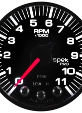 AutoMeter GAUGE; TACH; 2 1/16in.; 11K RPM; W/SHIFT LIGHT/PEAK MEM; BLK/BLK; SPEK-PRO                                     - P336328 - Image 5