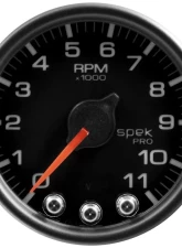 AutoMeter GAUGE; TACH; 2 1/16in.; 11K RPM; W/SHIFT LIGHT/PEAK MEM; BLK/BLK; SPEK-PRO                                     - P33632 - Image 3