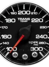 AutoMeter GAUGE; TRANS TEMP; 2 1/16in.; 300deg.F; STEPPER MOTOR W/PK/WRN; BLK/CHRM; SPEK-P                                     - P342318 - Image 2