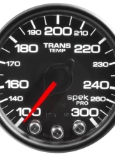 AutoMeter GAUGE; TRANS TEMP; 2 1/16in.; 300deg.F; STEPPER MOTOR W/PEAK/WRN; BLK/BLK; SPEK-                                     - P34232 - Image 2
