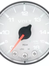 AutoMeter GAUGE; VOLTMETER; 2 1/16in.; 16V; STEPPER MOTOR W/PEAK/WARN; WHT/BLK; SPEK-PRO                                     - P344128 - Image 2
