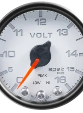 AutoMeter GAUGE; VOLTMETER; 2 1/16in.; 16V; STEPPER MOTOR W/PEAK/WARN; WHT/BLK; SPEK-PRO                                     - P34412 - Image 3