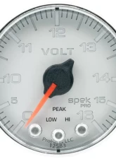 AutoMeter GAUGE; VOLTMETER; 2 1/16in.; 16V; STEPPER MOTOR W/PEAK/WARN; SLVR/CHRM; SPEK-PRO                                     - P344218 - Image 3