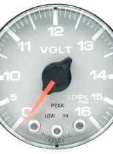 AutoMeter GAUGE; VOLTMETER; 2 1/16in.; 16V; STEPPER MOTOR W/PEAK/WARN; SLVR/CHRM; SPEK-PRO                                     - P344218 - Image 2