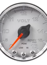 AutoMeter GAUGE; VOLTMETER; 2 1/16in.; 16V; STEPPER MOTOR W/PEAK/WARN; SLVR/CHRM; SPEK-PRO                                     - P34421 - Image 3
