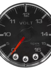AutoMeter GAUGE; VOLTMETER; 2 1/16in.; 16V; STEPPER MOTOR W/PEAK/WARN; BLK/CHRM; SPEK-PRO                                     - P344318 - Image 3