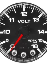 AutoMeter GAUGE; VOLTMETER; 2 1/16in.; 16V; STEPPER MOTOR W/PEAK/WARN; BLK/CHRM; SPEK-PRO                                     - P344318 - Image 2