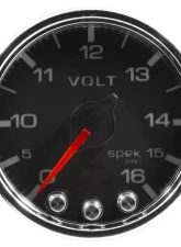 AutoMeter GAUGE; VOLTMETER; 2 1/16in.; 16V; STEPPER MOTOR W/PEAK/WARN; BLK/CHRM; SPEK-PRO                                     - P34431 - Image 3