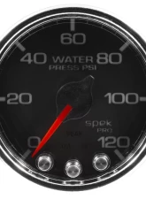 AutoMeter GAUGE; WATER PRESS; 2 1/16in.; 120PSI; STEPPER MOTOR W/PEAK/WARN; BLK/CHRM; SPEK                                     - P34531 - Image 3