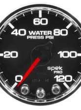 AutoMeter GAUGE; WATER PRESS; 2 1/16in.; 120PSI; STEPPER MOTOR W/PEAK/WARN; BLK/CHRM; SPEK                                     - P34531 - Image 2