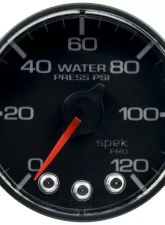 AutoMeter GAUGE; WATER PRESS; 2 1/16in.; 120PSI; STEPPER MOTOR W/PEAK/WARN; BLK/BLK; SPEK                                     - P345328 - Image 3
