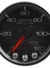 AutoMeter GAUGE; WATER PRESS; 2 1/16in.; 120PSI; STEPPER MOTOR W/PEAK/WARN; BLK/BLK; SPEK                                     - P34532 - Image 3
