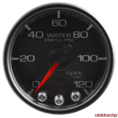 AutoMeter GAUGE; WATER PRESS; 2 1/16in.; 120PSI; STEPPER MOTOR W/PEAK/WARN; BLK/BLK; SPEK - P34532