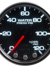AutoMeter GAUGE; WATER PRESS; 2 1/16in.; 120PSI; STEPPER MTR W/PK/WRN; BLK/SMOKE/BLK; SPEK                                     - P34552 - Image 2