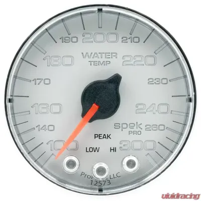 AutoMeter GAUGE; WATER TEMP; 2 1/16in.; 300deg.F; STEPPER MOTOR W/PEAK/WARN; SLVR/CHRM; SP - P346218