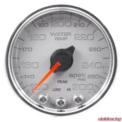 AutoMeter GAUGE; WATER TEMP; 2 1/16in.; 300deg.F; STEPPER MOTOR W/PEAK/WARN; SLVR/CHRM; SP - P34621