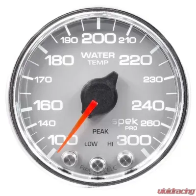 AutoMeter GAUGE; WATER TEMP; 2 1/16in.; 300deg.F; STEPPER MOTOR W/PEAK/WARN; SLVR/CHRM; SP - P34621