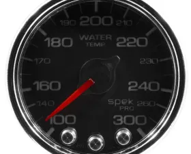 AutoMeter GAUGE; WATER TEMP; 2 1/16in.; 300deg.F; STEPPER MOTOR W/PEAK/WARN; BLK/CHRM; SPE