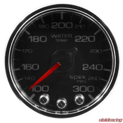 AutoMeter GAUGE; WATER TEMP; 2 1/16in.; 300deg.F; STEPPER MOTOR W/PEAK/WARN; BLK/CHRM; SPE - P34631