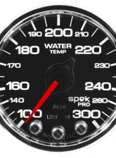 AutoMeter GAUGE; WATER TEMP; 2 1/16in.; 300deg.F; STEPPER MOTOR W/PEAK/WARN; BLK/CHRM; SPE                                     - P34631 - Image 2