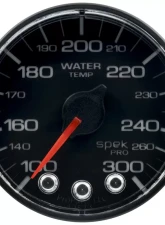 AutoMeter GAUGE; WATER TEMP; 2 1/16in.; 300deg.F; STPR MTR W/PK/WRN; BLK/BLK; SPEK; NO O-R                                     - P346324 - Image 3