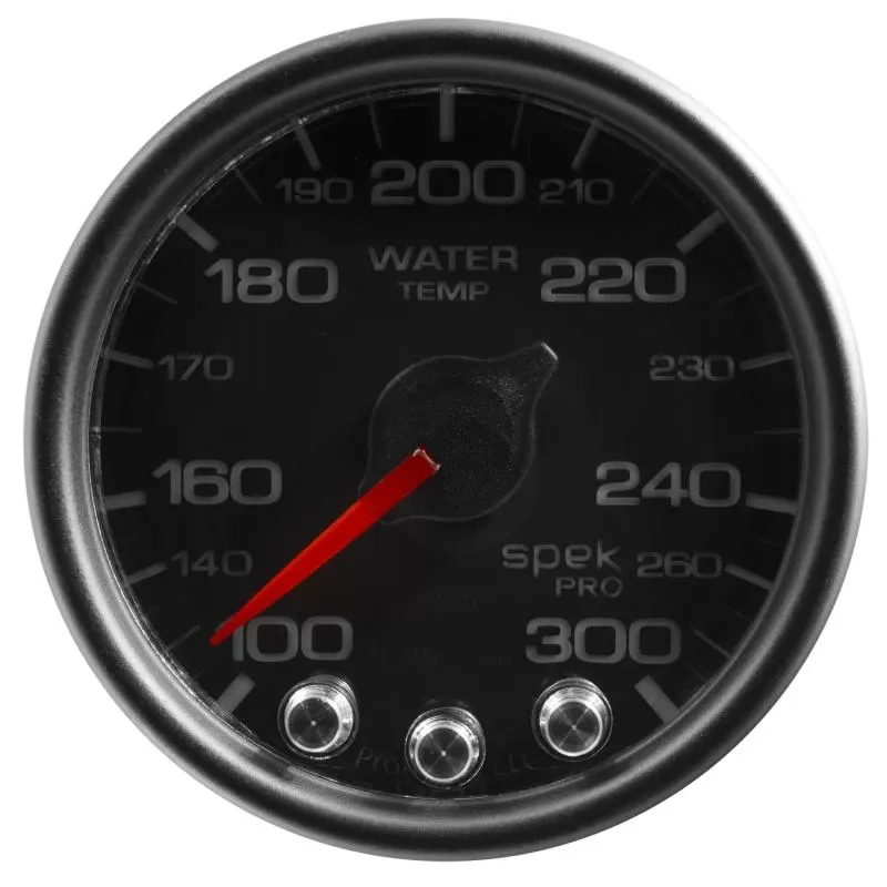 AutoMeter GAUGE; WATER TEMP; 2 1/16in.; 300deg.F; STEPPER MOTOR W/PEAK/WARN; BLK/BLK; SPEK - P34632