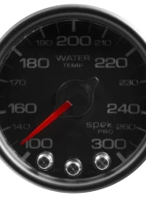 AutoMeter GAUGE; WATER TEMP; 2 1/16in.; 300deg.F; STEPPER MOTOR W/PEAK/WARN; BLK/BLK; SPEK                                     - P34632 - Image 3