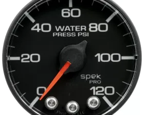 AutoMeter GAUGE; WATER PRESS; 2 1/16in.; 120PSI; STEPPER MOTOR W/PK/WARN; SENSOR NOT INCL