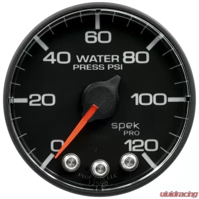 AutoMeter GAUGE; WATER PRESS; 2 1/16in.; 120PSI; STEPPER MOTOR W/PK/WARN; SENSOR NOT INCL - P349328