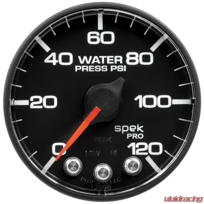 AutoMeter GAUGE; WATER PRESS; 2 1/16in.; 120PSI; STEPPER MOTOR W/PK/WARN; SENSOR NOT INCL - P349328