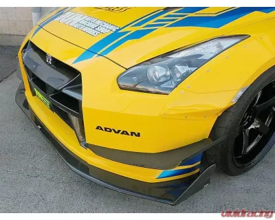 JUN Carbon Fiber STD Front Under Diffuser Nissan GT-R R35 09-16 - 8014M-N002