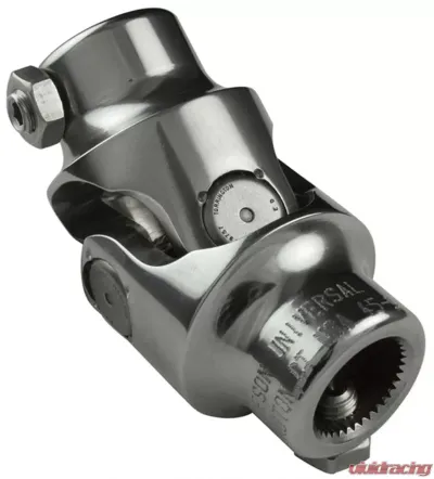 Borgeson Steering U-Joint; Polished Stainless; 3/4-30 X 3/4 Smooth Bore - 123164