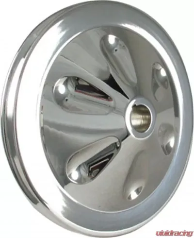 Borgeson Power Steering Pump Pulley; 4-5/8in. Diameter; Polished; 1-Row; Keyway - 801102