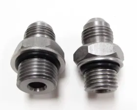 Borgeson Power Steering Hose Adapter Set; Stainless Steel;-6AN to 16MM and 14MM O-ring
