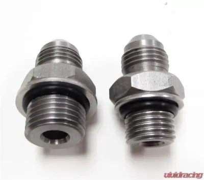 Borgeson Power Steering Hose Adapter Set; Stainless Steel;-6AN to 16MM and 14MM O-ring - 925120