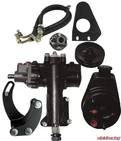 Borgeson Power Steering Conversion Kit.; 55-57 Chevy Car; 1in Double D Column; SBC; FMM Chevrolet - 999010